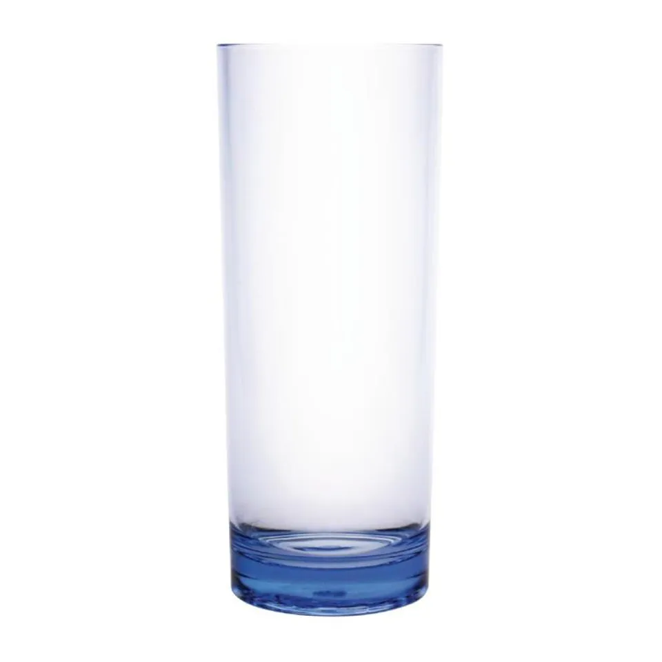 Kristallon Polycarbonate Hi Ball Glasses Blue 360ml (6)