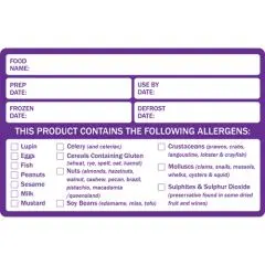 [GE8783] Food allergen warning label (60x95mm)