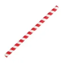 Compostable paper straws red stripes (250) 