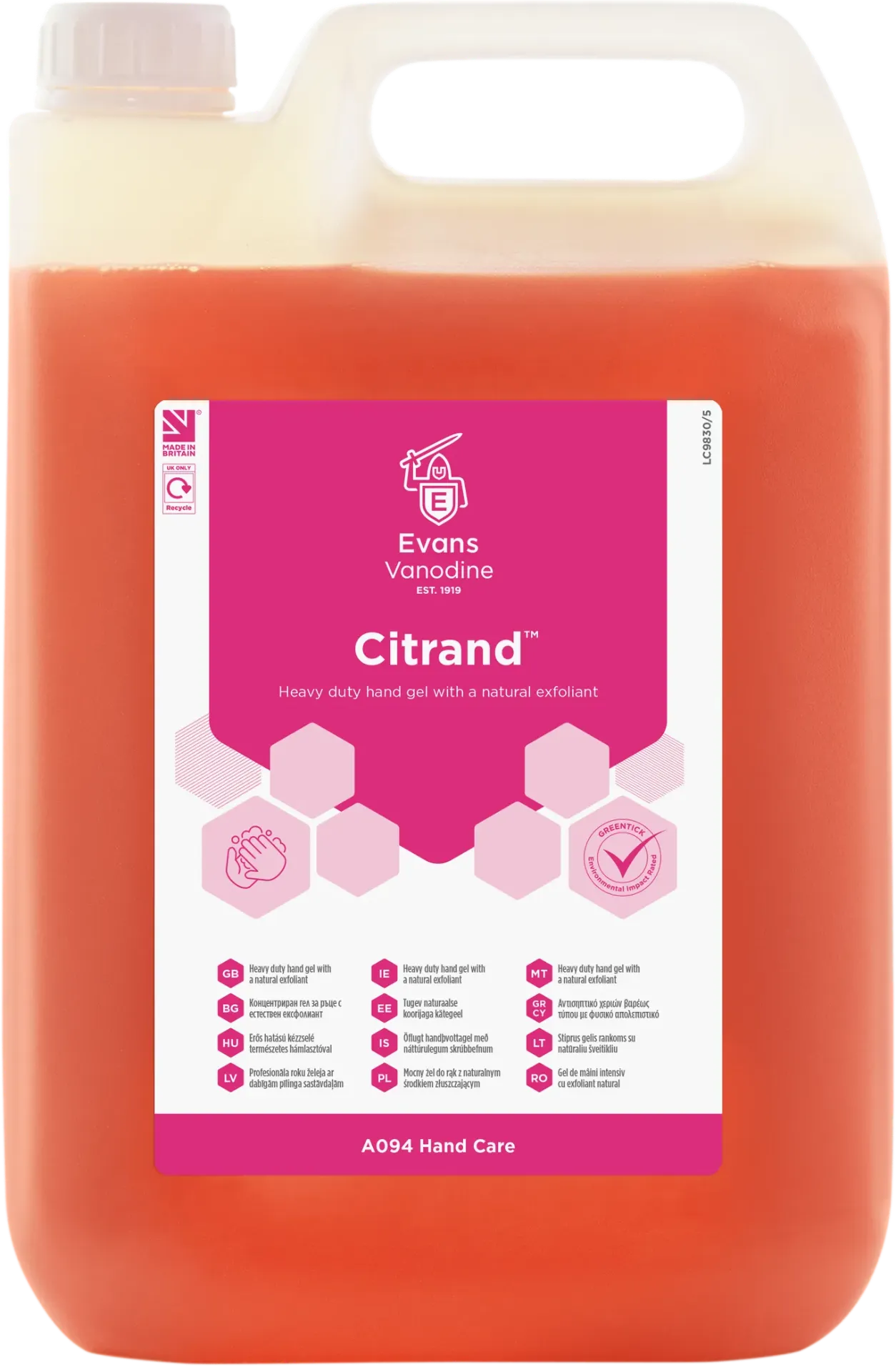 [EV1209] Citrand heavy duty hand gel with pumice