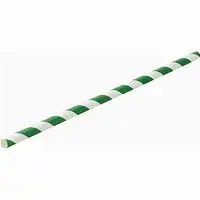 Compostable paper straws green stripes (250) 