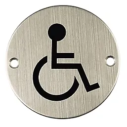 Disabled toilet sign badge