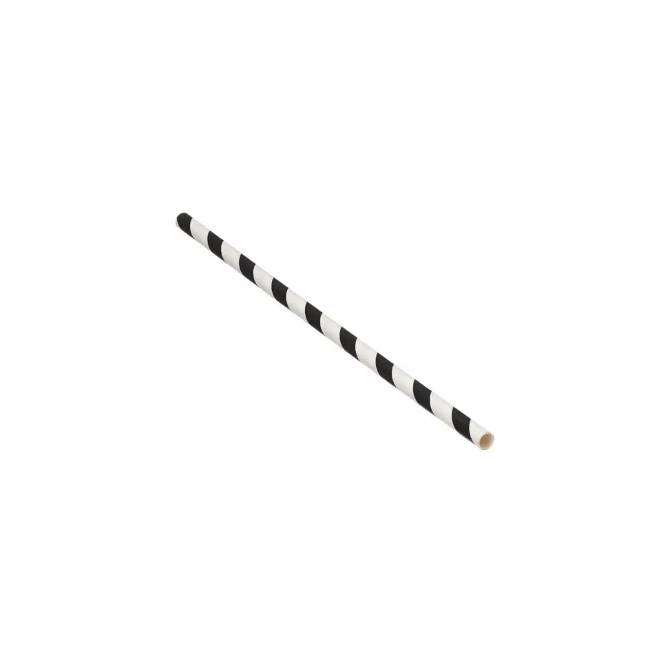 [00122] Black Striped Paper Straw