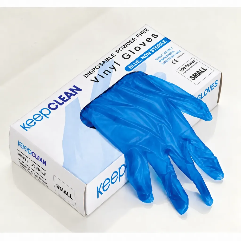 Powder free vinyl gloves Blue (Small)