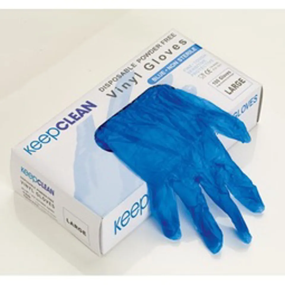 Powder free vinyl gloves Blue (Small)